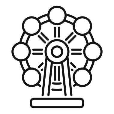 Bir lunaparkta dönen dönme dolabın basit çizgi resim simgesi