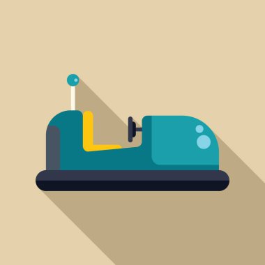 Renkli elektrikli çarpışan araba, eğlence parkında çocuklara ve yetişkinlere neşe ve heyecan getiriyor.