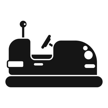 Çarpışan bir arabanın siyah silueti, lunaparklarda ve karnavallarda bulunan klasik bir cazibe.