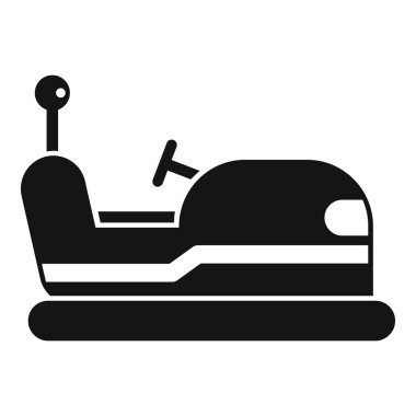 Antenli çarpışan araba yan görünümü eğlence parkında müşterileri bekliyor