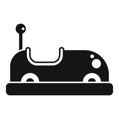 Uzaktan kumanda simgesi olan çocuk elektrikli araba oyuncağı, basit stil, beyaz arkaplanda izole