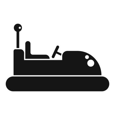 Çarpışan bir arabanın siyah silueti, klasik bir lunapark eğlencesi eğlence, eğlence ve çocukluk anılarıyla ilgili projeler için ideal.