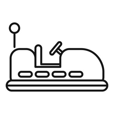 Elektrikli çarpışan arabanın, müşterilerin lunaparkta eğlenmesini bekleyen simgesi.