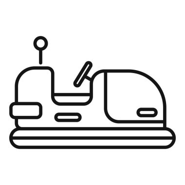 Bu basit siyah beyaz çizgili sanat simgesi bir lunaparktaki çarpışan araba yolculuğunu temsil ediyor.