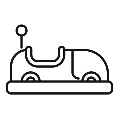 Çarpışan bir arabanın, eğlence parkında çocukların eğlenmesini bekleyen basit bir simgesi.