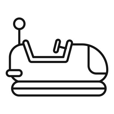 Çarpışan bir arabanın basit bir taslak simgesi, eğlence parkları veya çocukluk anılarıyla ilgili her proje için mükemmel.