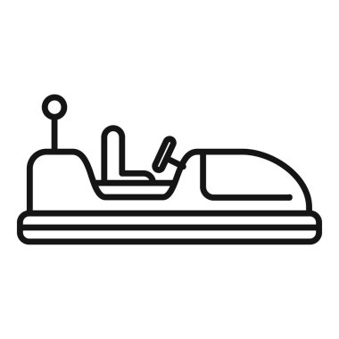 Çarpışan arabanın basit çizgi simgesi, lunapark gezilerini ve çocukluk anılarını sembolize ediyor.