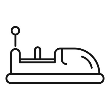 Beyaz arkaplanda izole edilmiş ana hat biçiminde anten simgesine sahip çarpışan araba