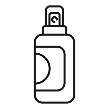 Bir sprey şişesinin çizgi çizgisi çizimi, temizlik ürünlerini ve temizlik malzemelerini temsil etmek için ideal