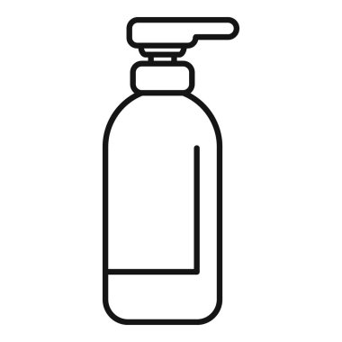 Sabun ya da şampuan için bir şeker şişesini temsil eden basit bir çizgi çizimi.