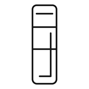 Laboratuvar tüpü simgesi, bir bilimsel laboratuvarda kullanılan bir ölçüm silindirini temsil ediyor. Sıvıların hacmini tam olarak ölçmek için.