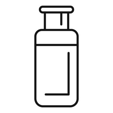 Yakıt ve enerjiyi minimalist doğrusal şekilde temsil eden basit gaz silindiri simgesi