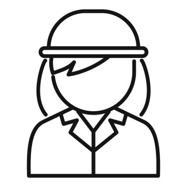 Kadın bir mühendisin çizdiği çizgiler. Kasketli ve ceketli.