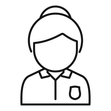 Üniforma giyen bir kadın polis memurunun basit çizimi.