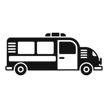 Bir polis devriye aracının şehir ortamında güvenliği ve güvenliği sağlayan siyah beyaz simgesi