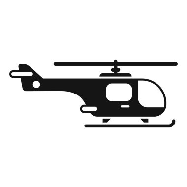 Havada tekerlek yerine kızaklarla uçan bir helikopterin simgesi.