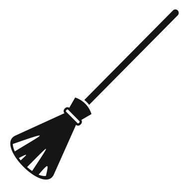 Cadılar bayramı temizliğini temsil eden cadı süpürgesi silueti simgesi