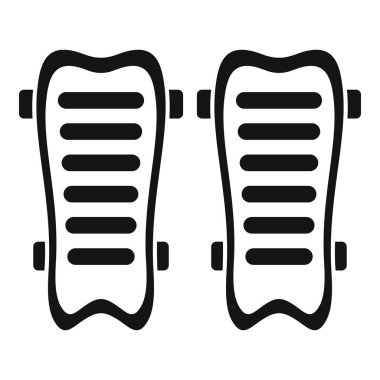 Bir çift futbol bacağı korumanın bu vektör çizimi basit ve modern, futbolla ilgili herhangi bir tasarım projesi için mükemmel.