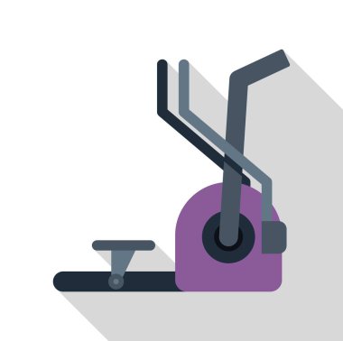 Düz gölgeli modern eliptik eğitmen simgesi fitness ve spor salonu tasarımları için mükemmeldir.