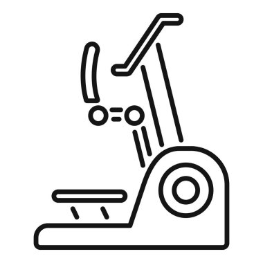 Bacak pres makinesini temsil eden basit bir vektör, spor aletlerini, fitness rutinlerini veya egzersiz kavramlarını resmetmek için ideal