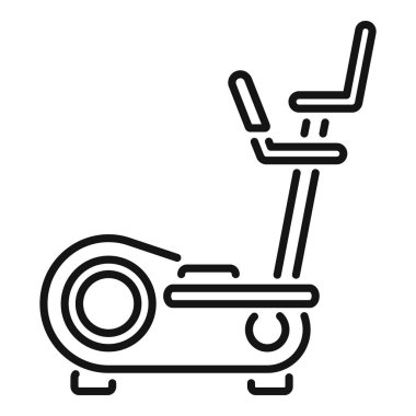 Basit eliptik eğitmen makine simgesi, fitness ve sporla ilgili tasarımlar için mükemmel