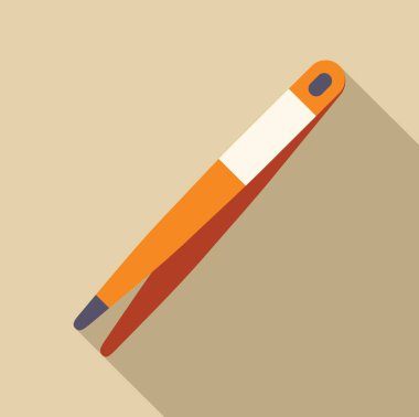 Turuncu cımbızları bej arka planda köşegen yatarken gösteren bir resim, uzun bir gölge bırakıyor.