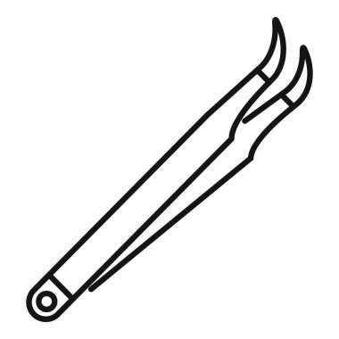 Bu basit cımbız simgesi güzellik araçlarını ve kirpik uzantılarını temsil etmek için mükemmeldir