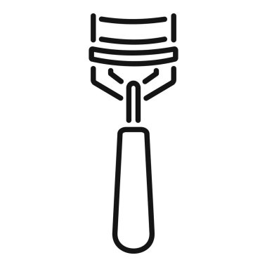 Kirpik bigudi simgesi kirpikleri kıvırmak için makyaj aracını temsil ediyor