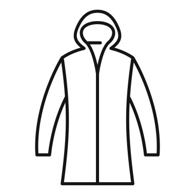 Kapüşonlu sıcak kış ceketinin basit bir simgesi, soğuk hava için mükemmel.