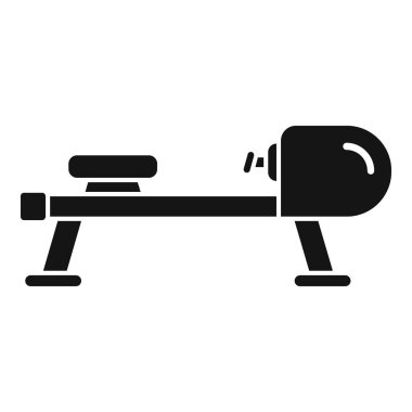 Spor salonunda çalışmak ve egzersiz yapmak için kullanılan kürek makinesinin basit vektörü