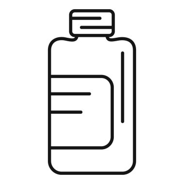 Bir tıbbi şişenin minimalist vektör illüstrasyonu sağlık, ilaç ve ilaç ile ilgili projeler için idealdir.