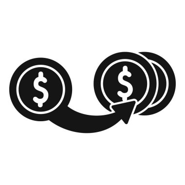 Yatırım ve para çarpımı kavramını temsil eden basit vektör simgesi