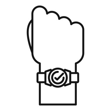 Bu simge bir akıllı saat üzerinde gösterilen başarılı sonuç kavramını temsil eder