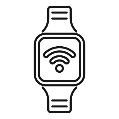 Ekranda kablosuz bağlantı kavramlarını temsil etmek için mükemmel bir Wi-Fi sinyal simgesini gösteren akıllı bir görüntünün basit tasarımı