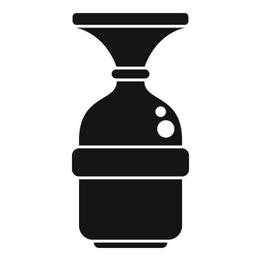 Süt işlemek için çiftliklerde kullanılan süt kabını temsil eden basit bir glyph vektör simgesi.