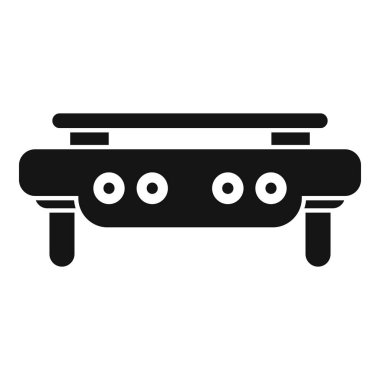 Yemek pişirmek için dört ocağı olan basit bir gaz ikonu.