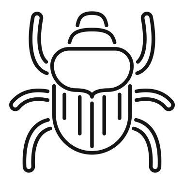 Böcek böceğinin basit çizgi çizimi, kalın gövdesi ve bacakları ile, sürünerek ilerliyor.