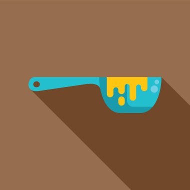 Mavi mutfak kaşığı uzun gölgeli bal tasarım ikonu