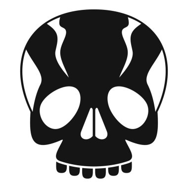 Kafatasının basit siyah-beyaz vektör simgesi. Cadılar bayramı, ölüm ya da korkunç projeler için mükemmel.