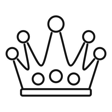 Monarşi, güç, lüks ve daha fazlası gibi kavramları temsil eden bir tacın basit siyah-beyaz çizgili sanat vektör çizimi.