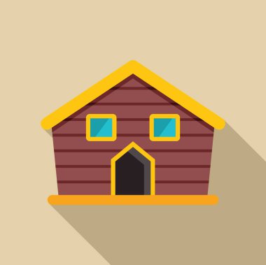 Sarı çatılı, sade ahşap bir ev.