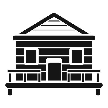 Bungalov tarzı bir evin bu vektör simgesi mimari, emlak ve ev tasarımı projeleri için mükemmeldir.