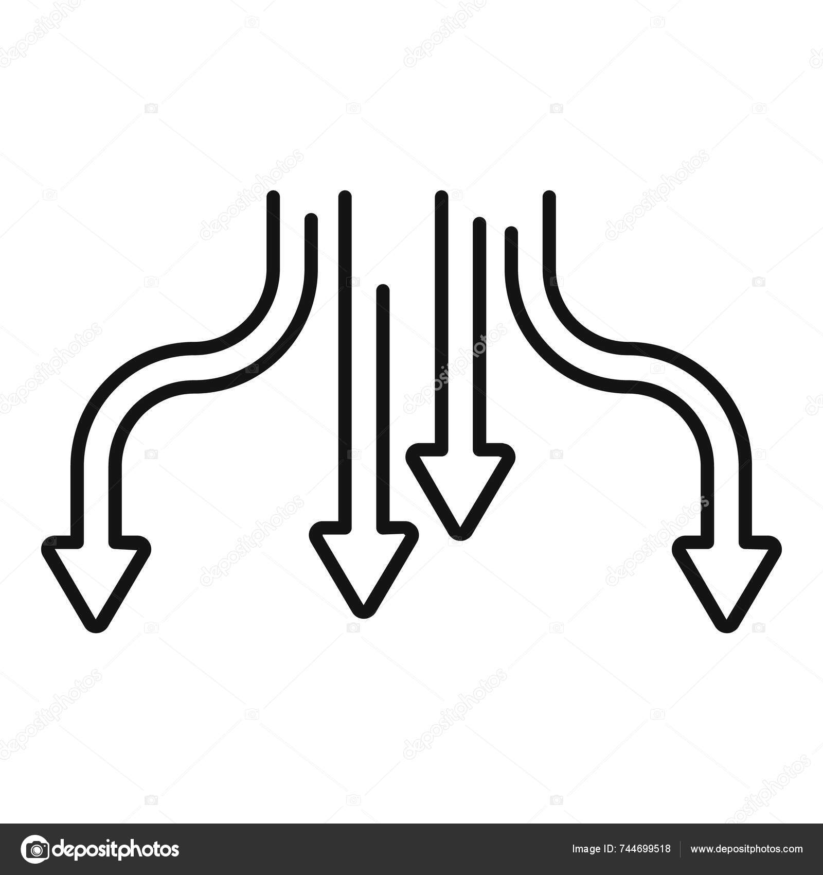 Cette Icône Représente Une Tendance Baisse Avec Plusieurs Flèches Pointant Vers Bas