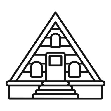 Mısır piramit binasının girişe çıkan merdivenleri çizilmiş.