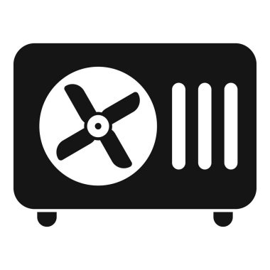 Bir saç kremi fan soğutma sistemini temsil eden basit siyah vektör simgesi, ısı kontrolüyle ilgili web siteleri veya uygulamalar için idealdir