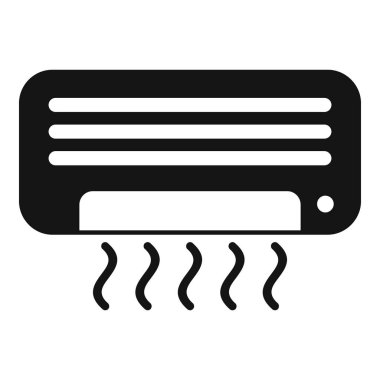 Oda iklimi kontrolü için soğuk hava akımı yaratan basit bir klima simgesi