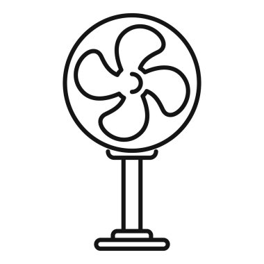 Ayakta esen bir yelpazenin basit tasarımı, sıcak havayı veya havalandırmayı temsil etmek için mükemmel.