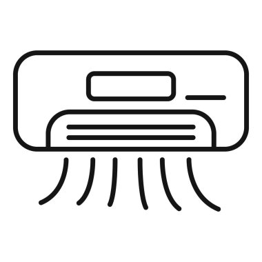 Serin hava üfleyen bir klimanın basit çizgi simgesi, web siteleri ve uygulamalar için mükemmel