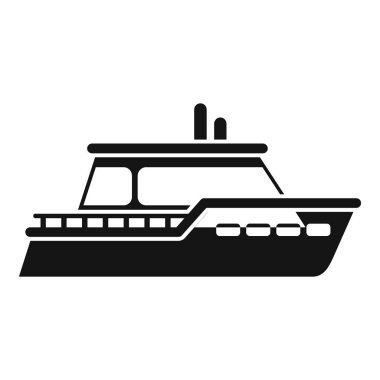 Su yüzeyinde yüzen büyük, modern bir yat basit bir vektör. Lüks deniz gemisi. Seyahat gezisi