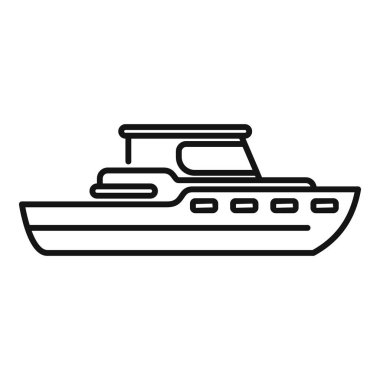 Modern motorlu yat, deniz dalgaları üzerinde özel yelken açmak için.